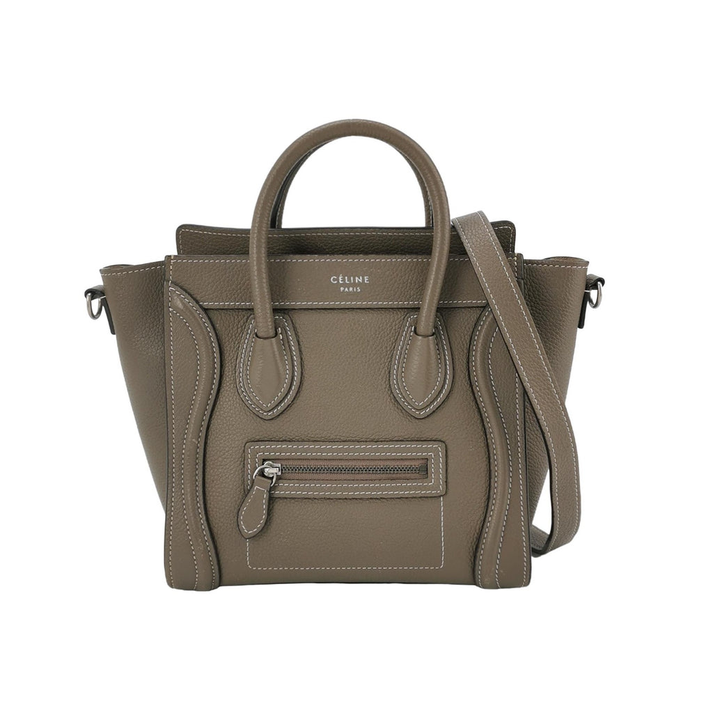 Celine Nano Luggage Grained Beige