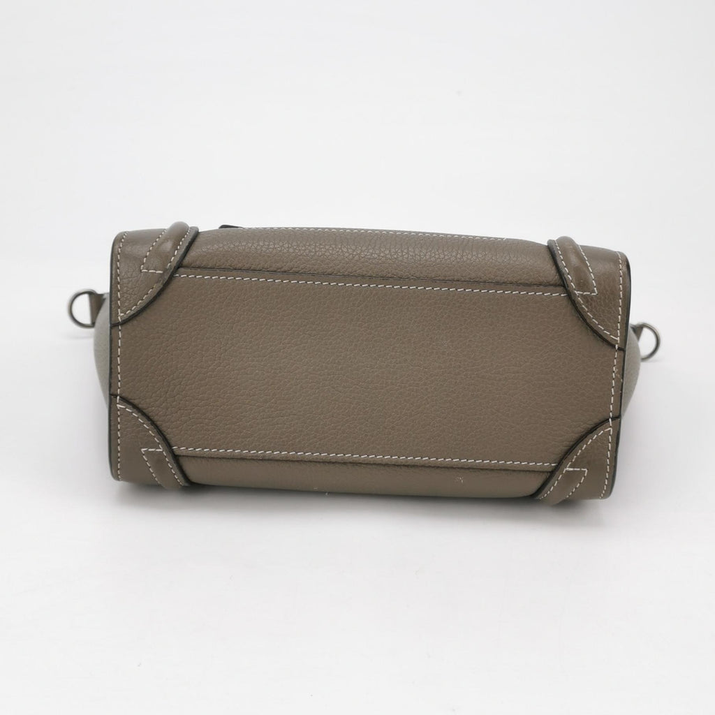 Celine Nano Luggage Grained Beige