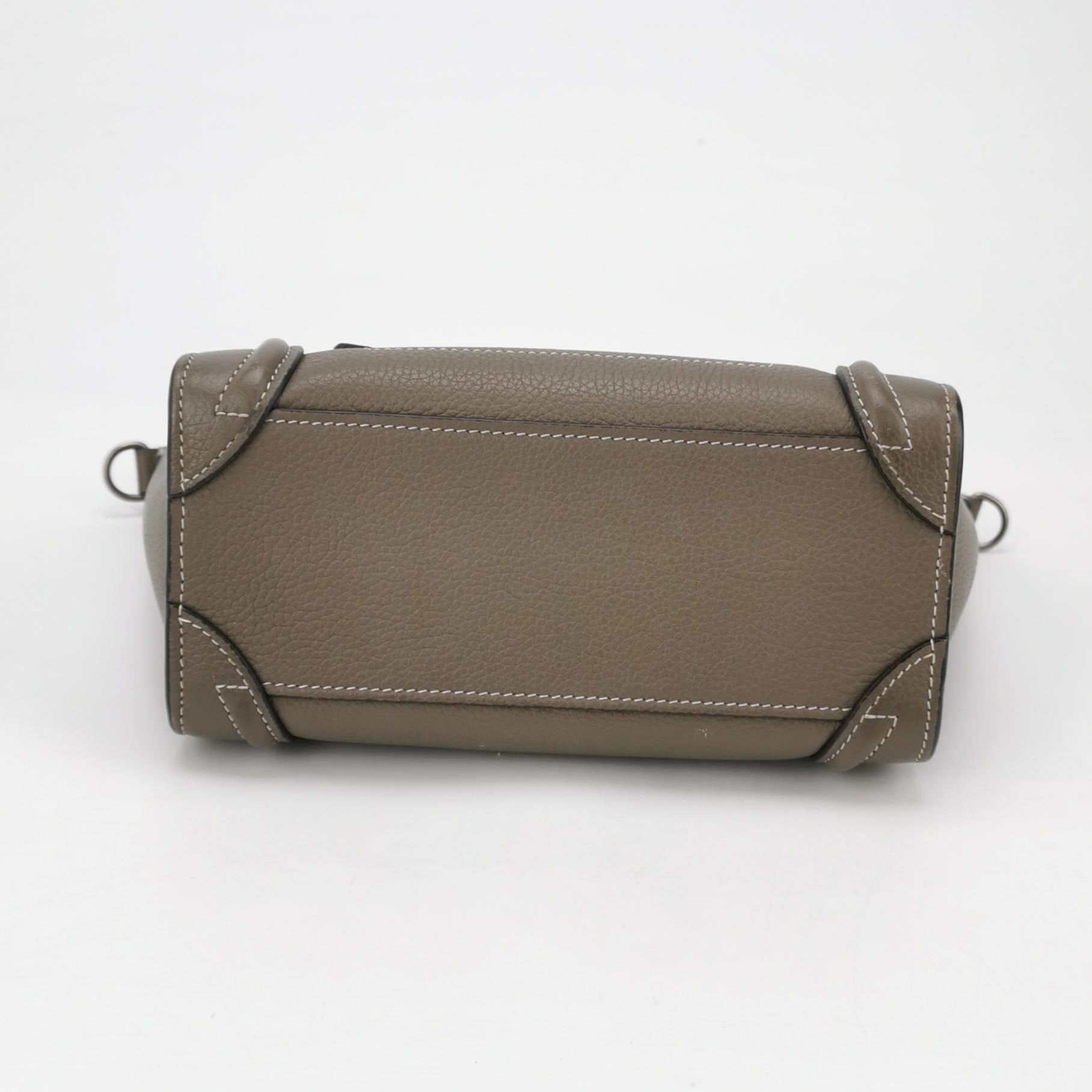Celine Nano Luggage Grained Beige