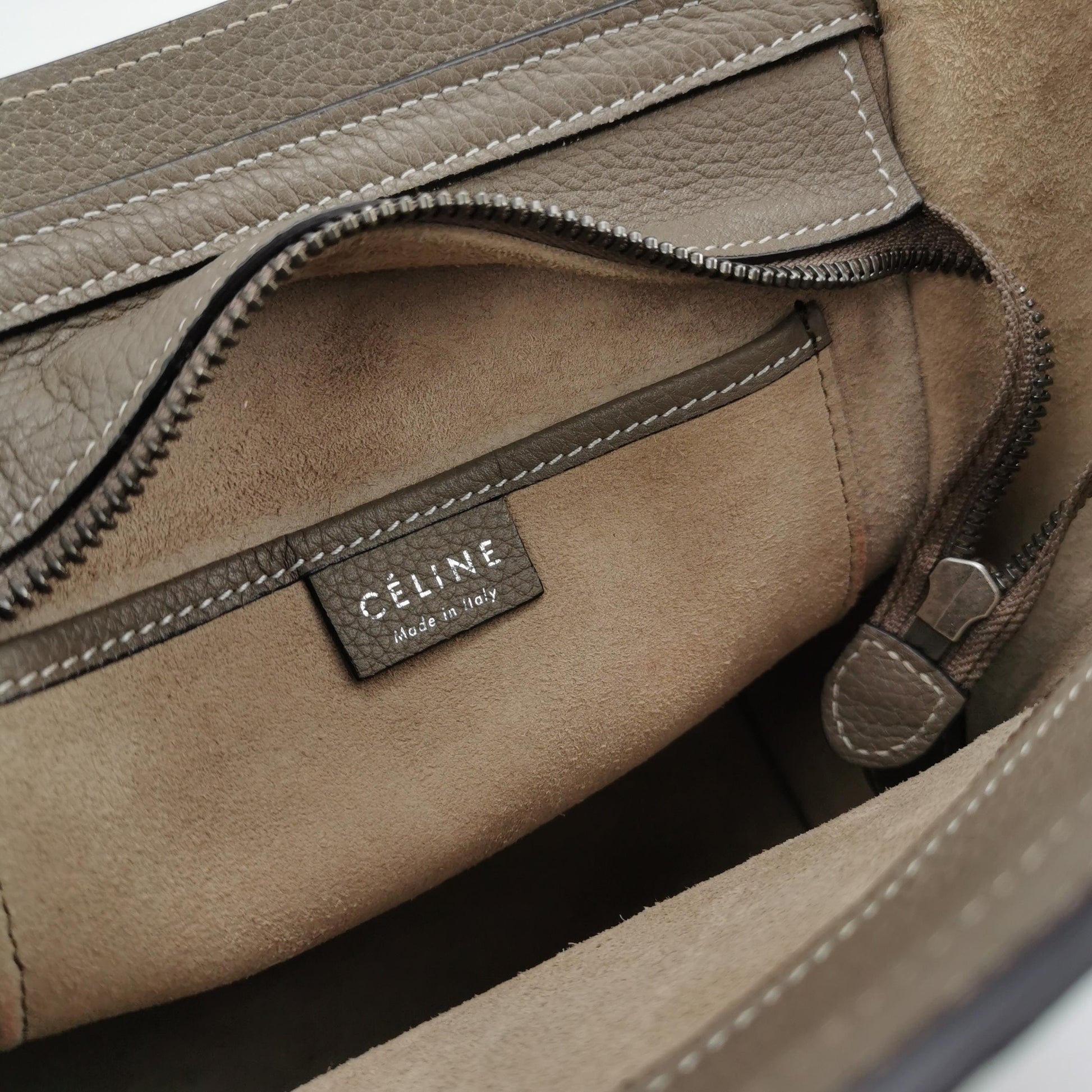 Celine Nano Luggage Grained Beige