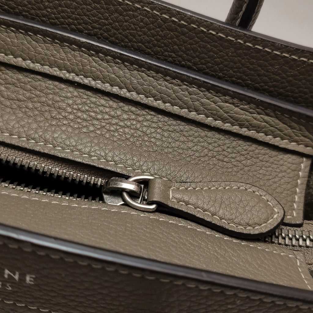 Celine Nano Luggage Grained Beige