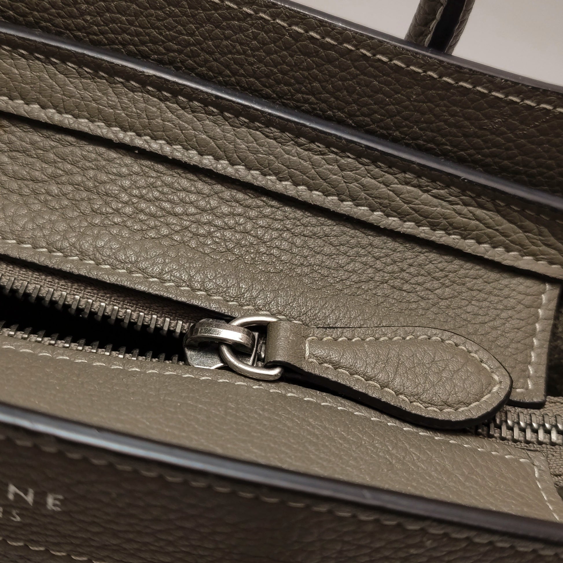 Celine Nano Luggage Grained Beige