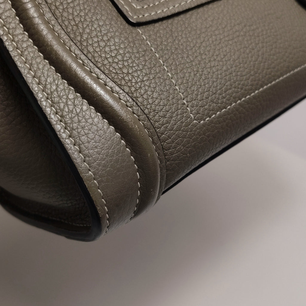 Celine Nano Luggage Grained Beige