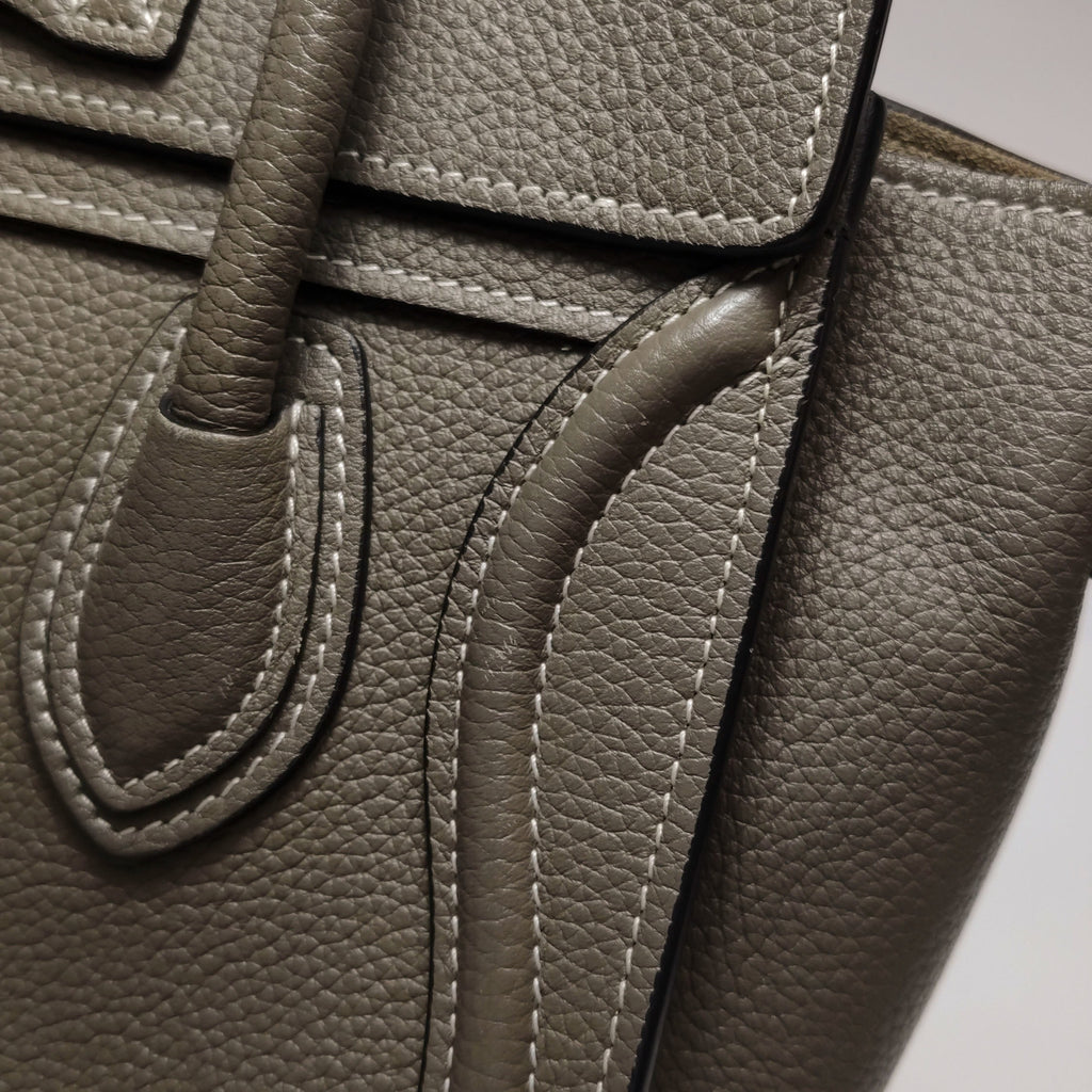 Celine Nano Luggage Grained Beige
