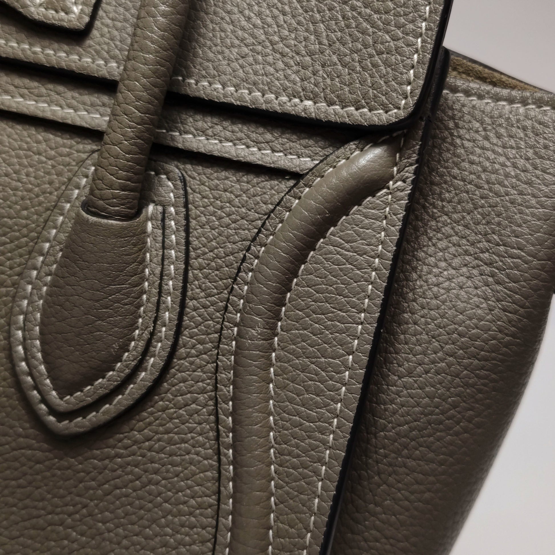 Celine Nano Luggage Grained Beige
