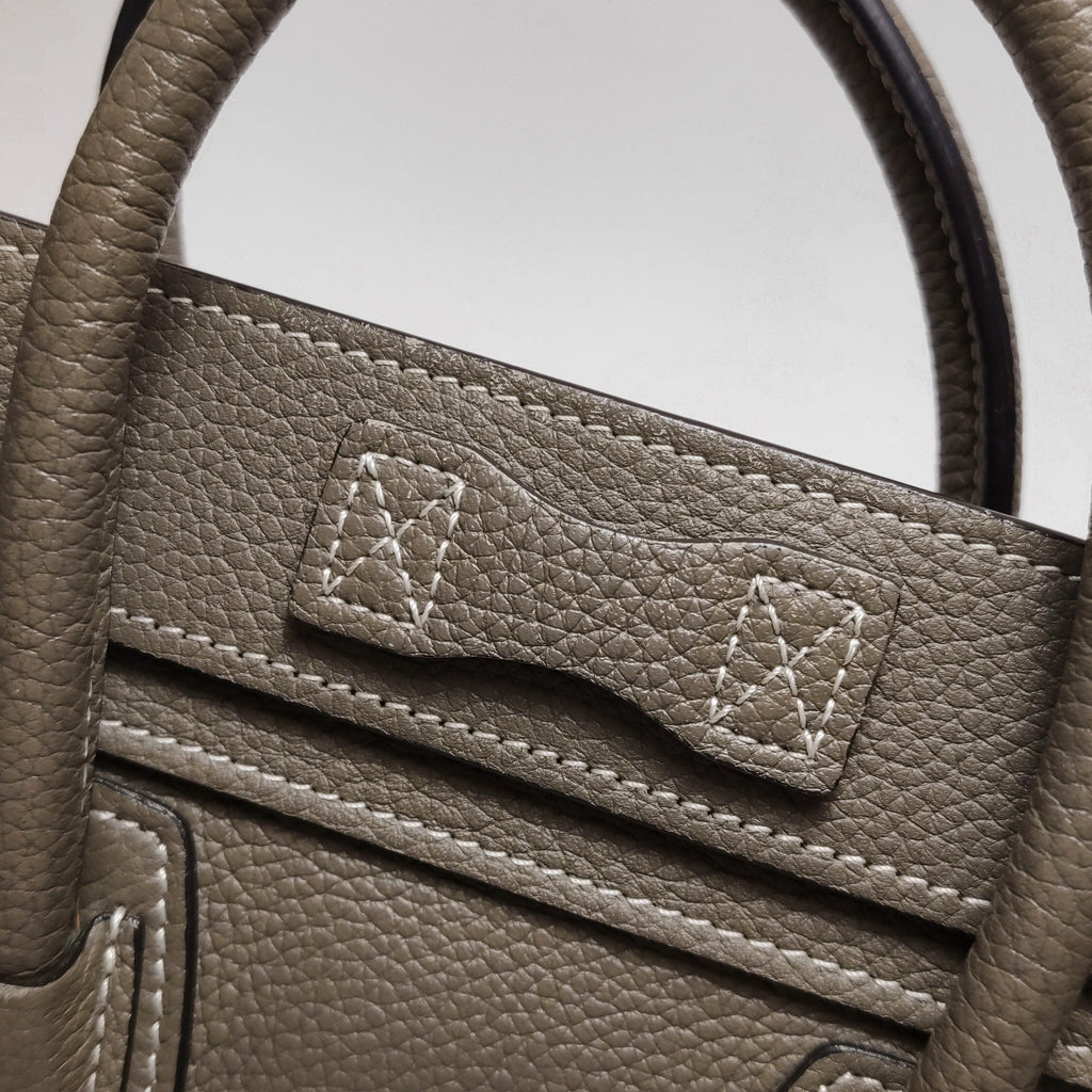 Celine Nano Luggage Grained Beige