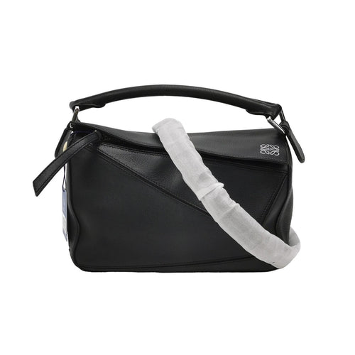 Loewe Puzzle Small Classic Calfskin Black SHW