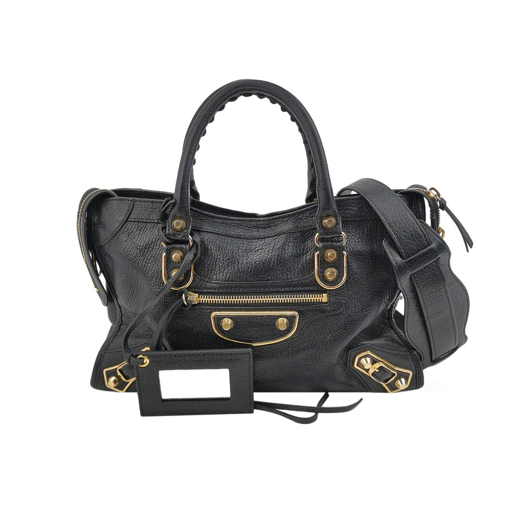 Balenciaga Small City Metallic Edge Black GHW