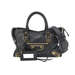 Balenciaga Small City Metallic Edge Black GHW