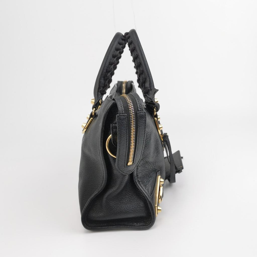 Balenciaga Small City Metallic Edge Black GHW