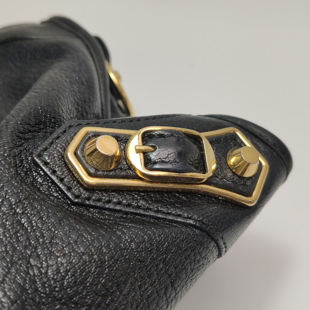 Balenciaga Small City Metallic Edge Black GHW