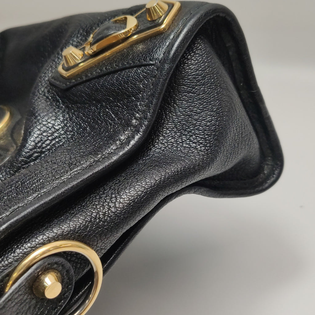 Balenciaga Small City Metallic Edge Black GHW