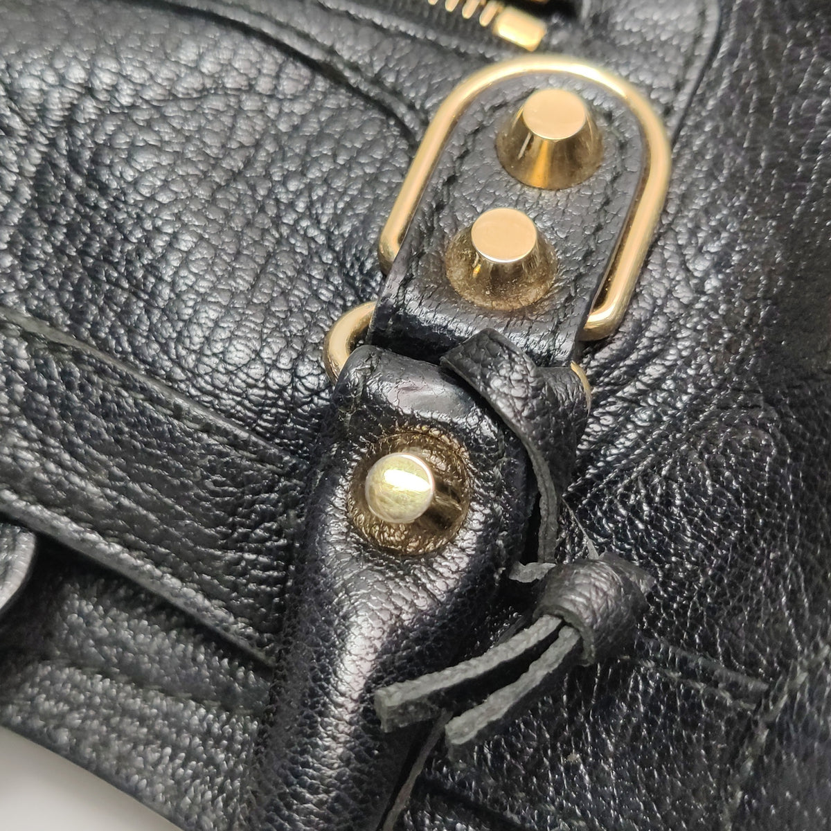 Balenciaga Small City Metallic Edge Black GHW