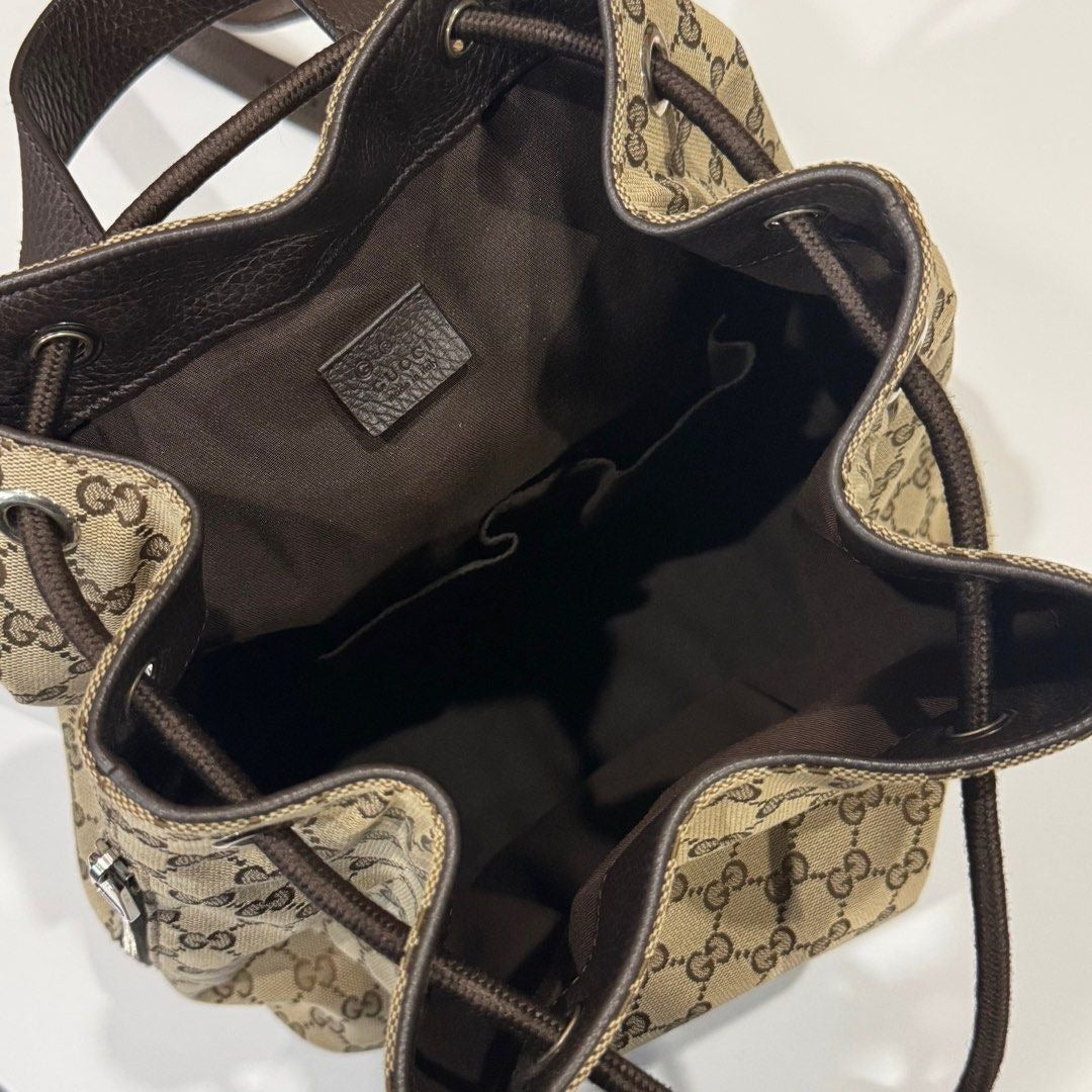 Gucci Dollar Calfskin O Drawstring Backpack