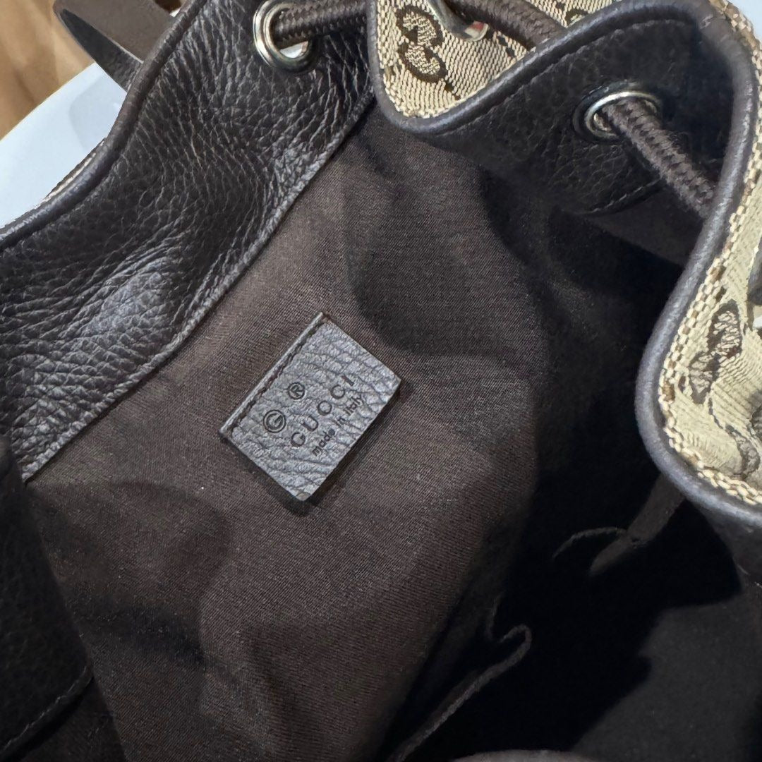 Gucci Dollar Calfskin O Drawstring Backpack