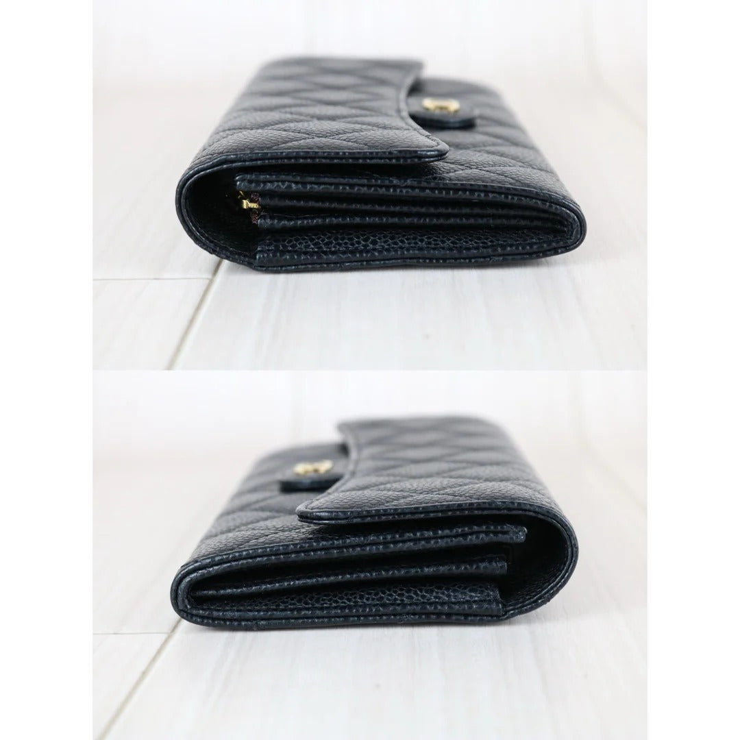 Chanel Long Flap Wallet Caviar