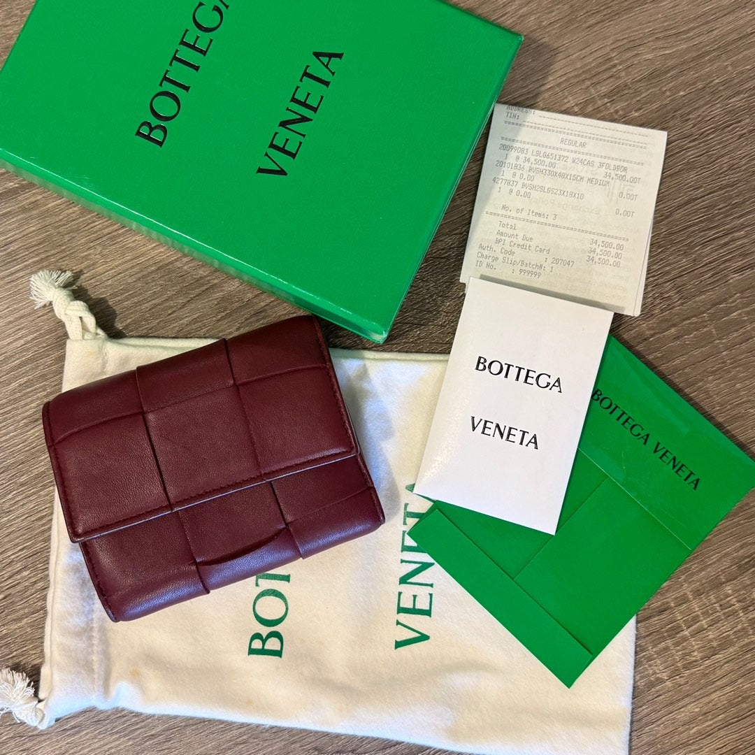 Bottega Veneta Cassette Trifold Zip Wallet