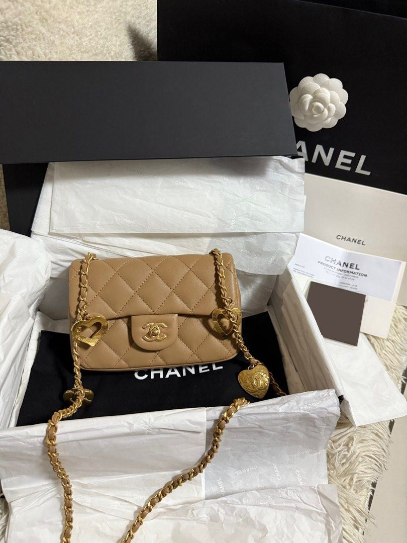Chanel Mini Rectangle Flap Heart Charms