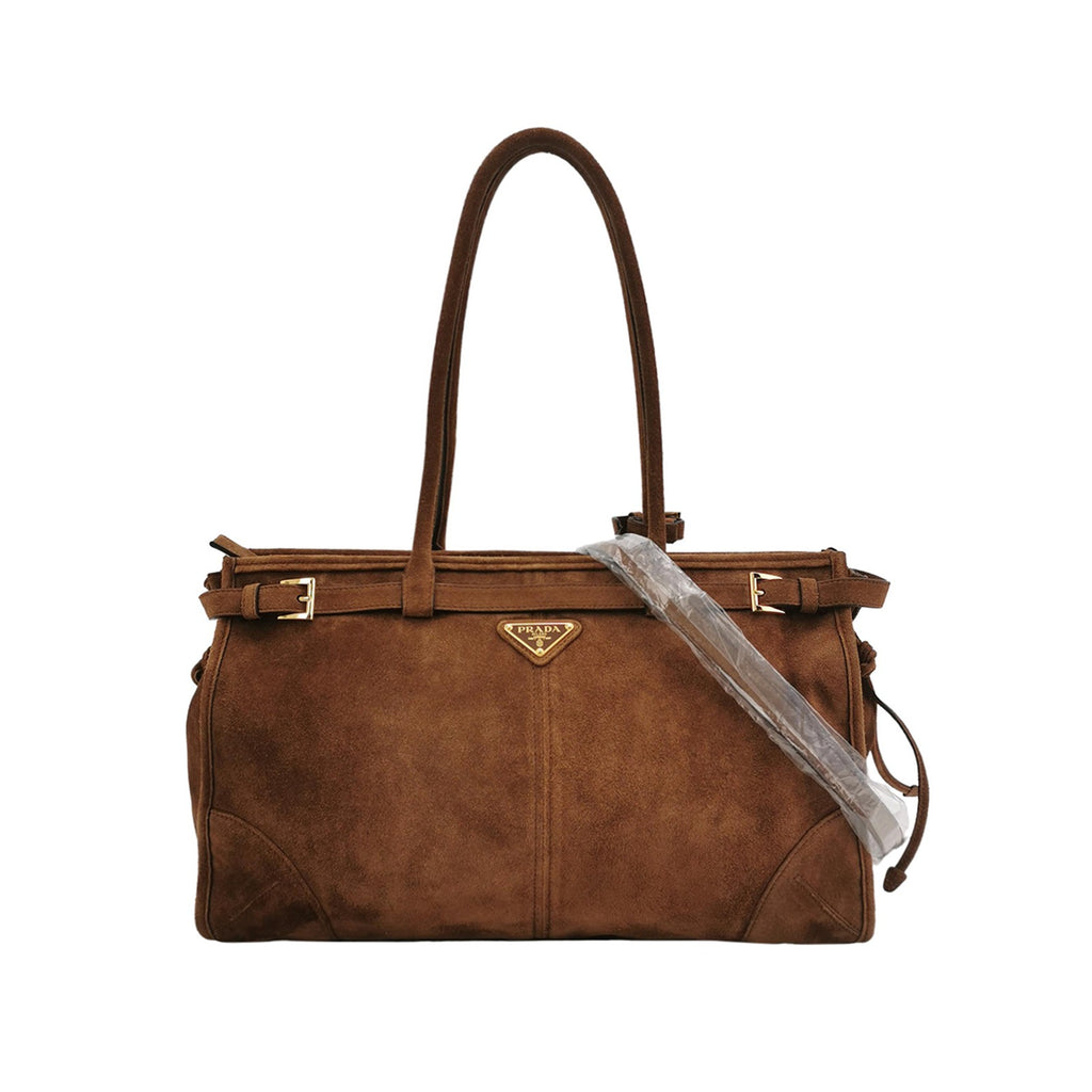 Prada Bonnie Large Suede Brown