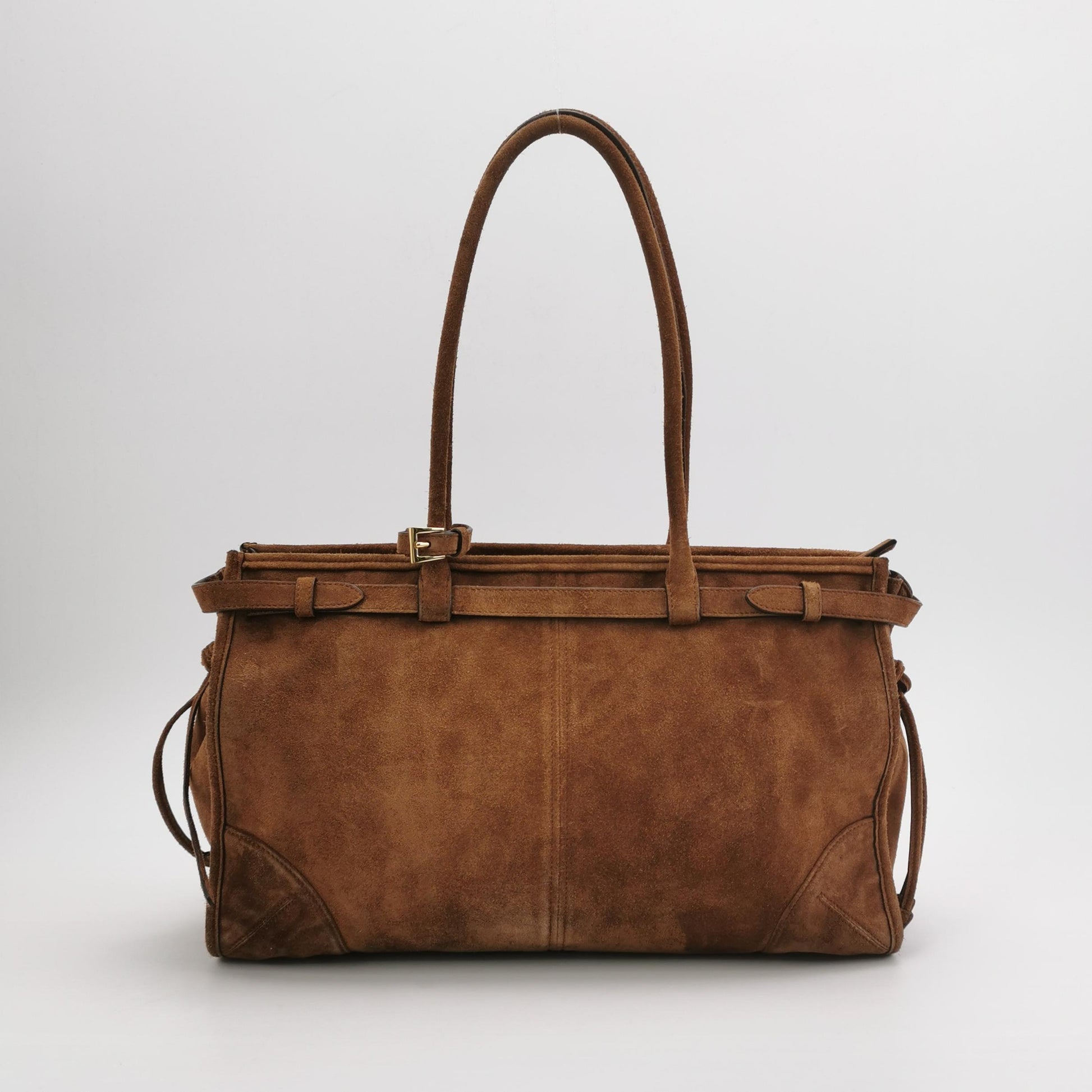 Prada Bonnie Large Suede Brown