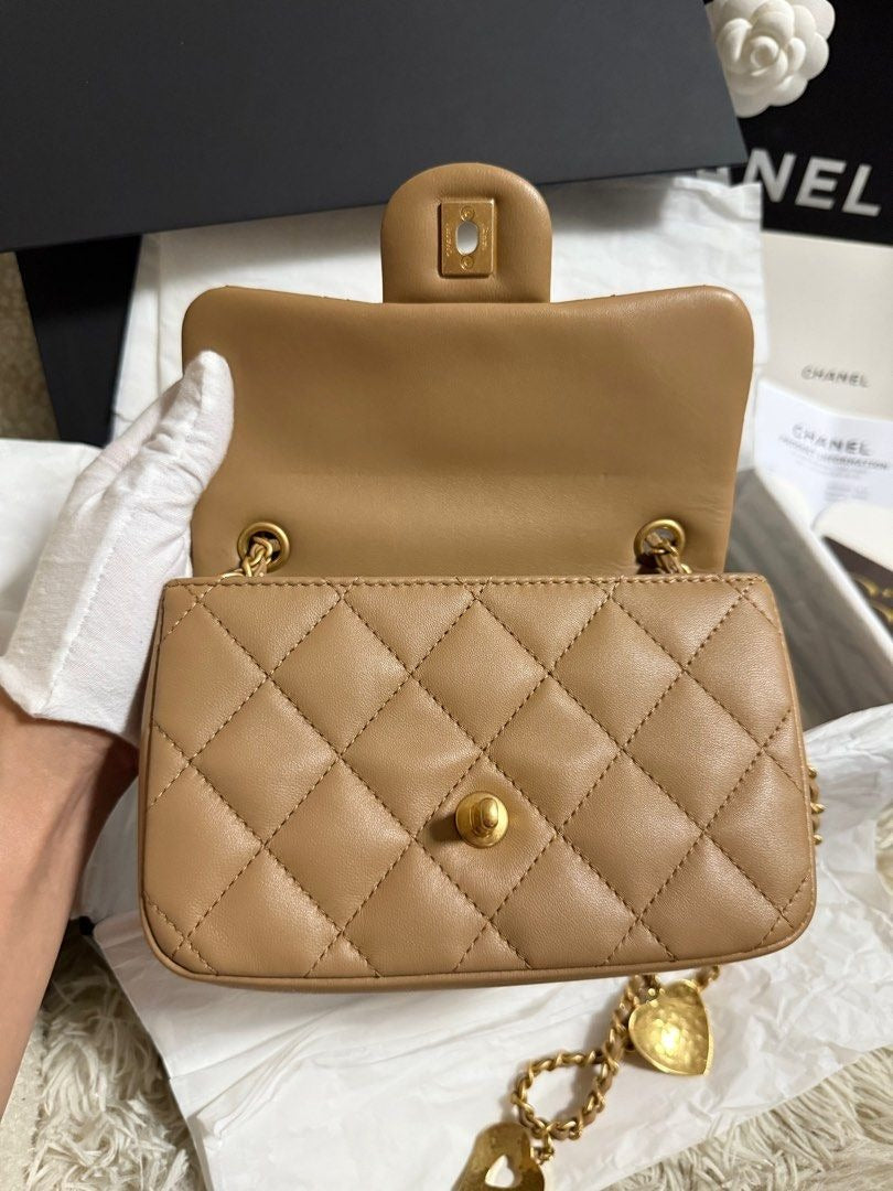 Chanel Mini Rectangle Flap Heart Charms