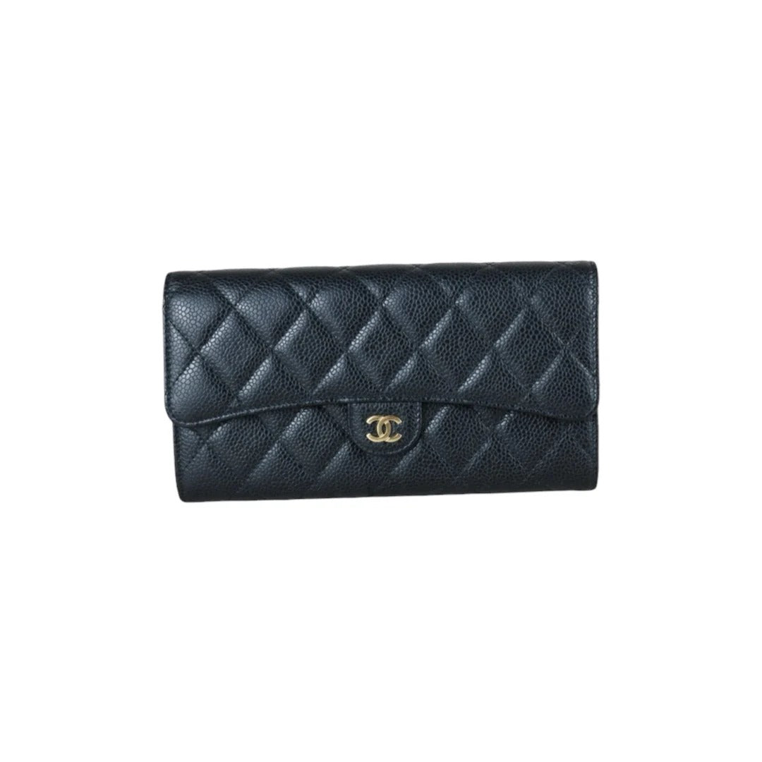 Chanel Long Flap Wallet Caviar