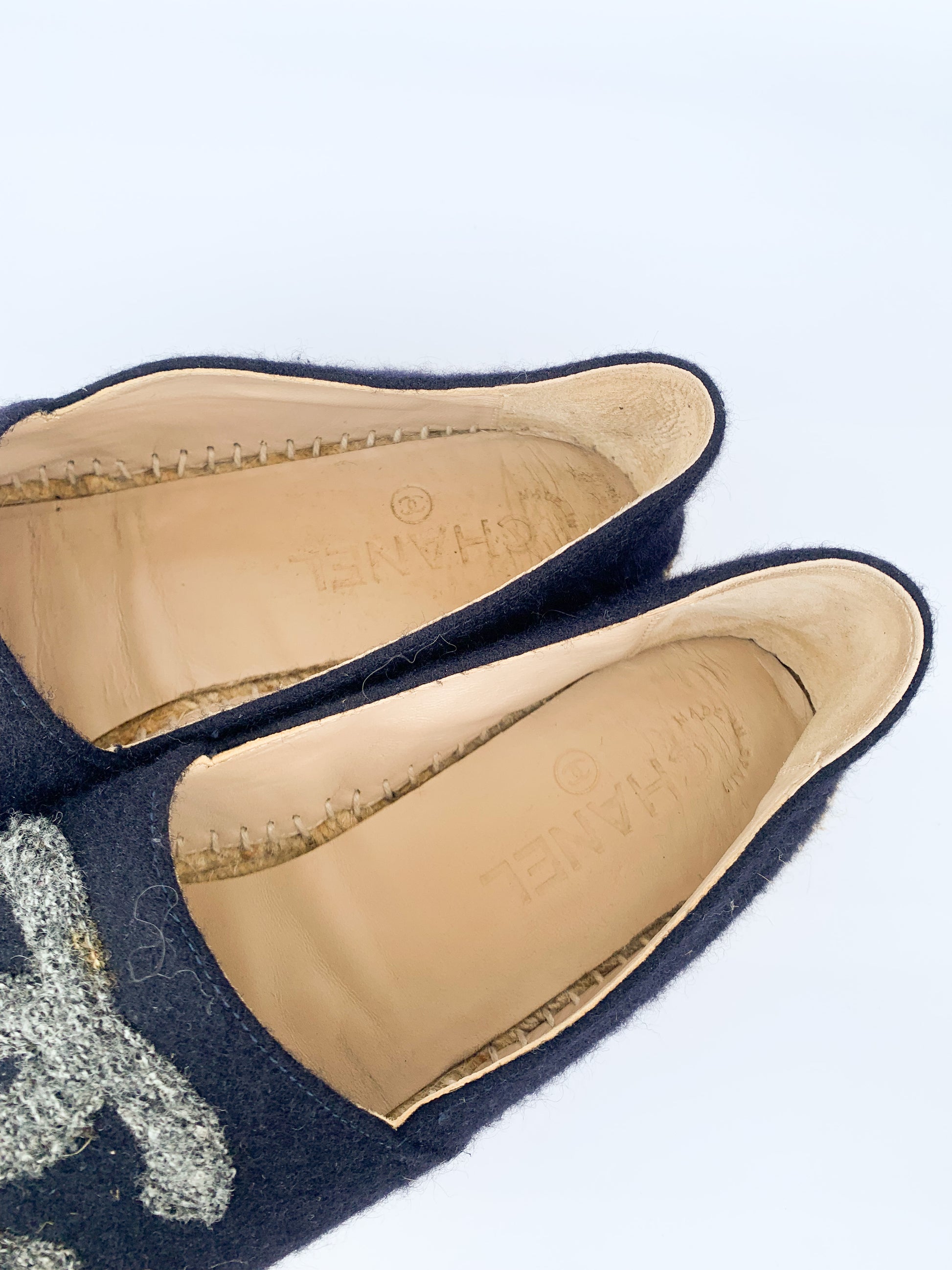 Chanel Espadrilles Tweed Felt 38