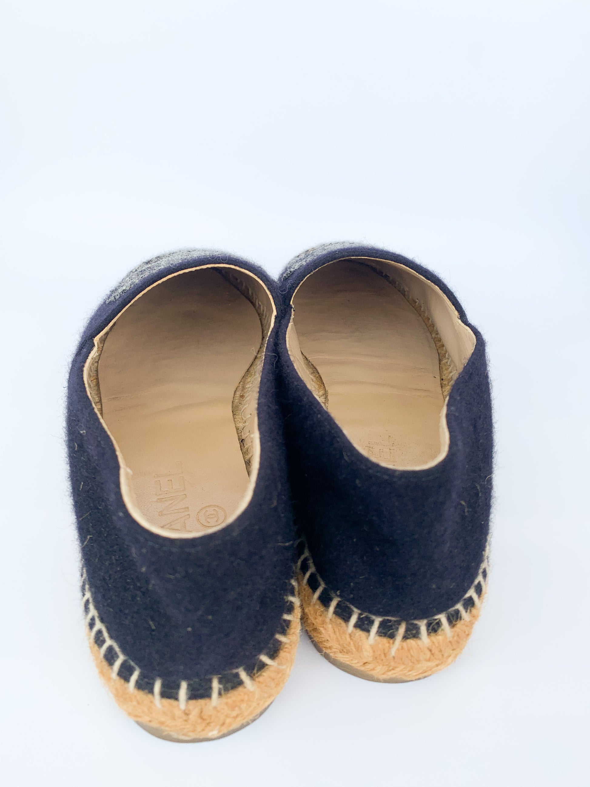 Chanel Espadrilles Tweed Felt 38