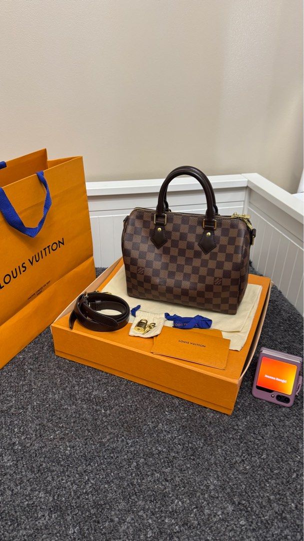 Louis Vuitton Speedy 25 Bandouliere Damier Ebene