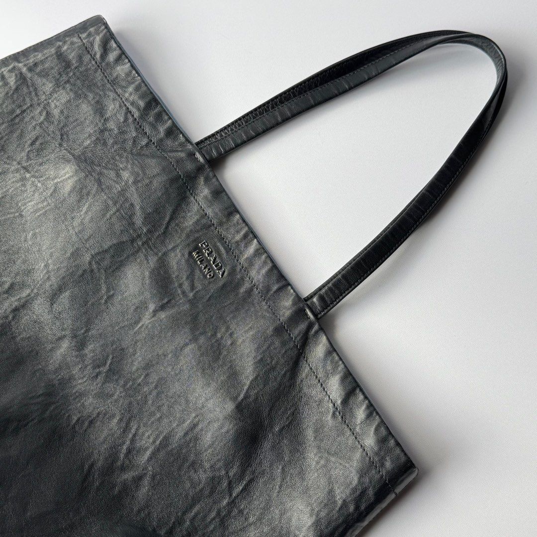 Prada Antique Leather Reversible Tote