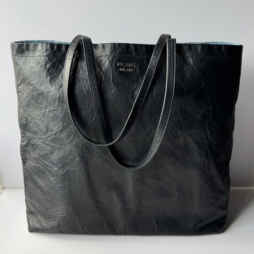 Prada Antique Leather Reversible Tote