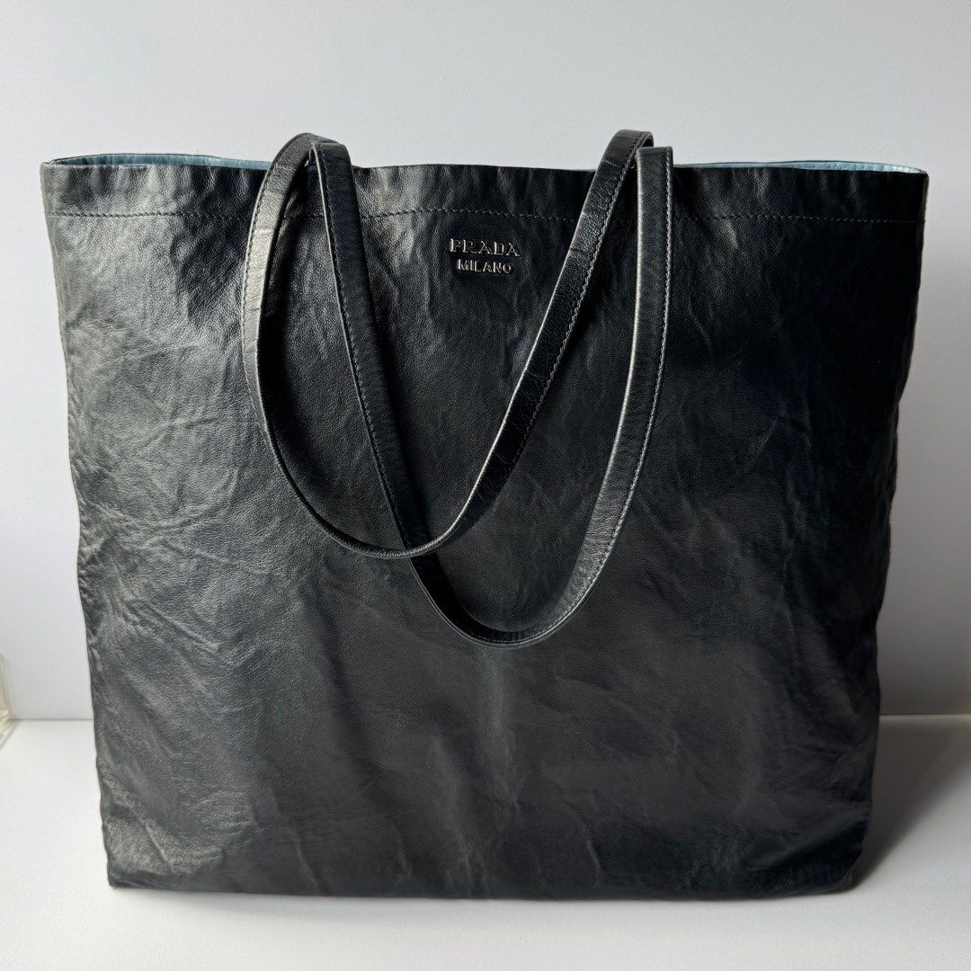 Prada Antique Leather Reversible Tote