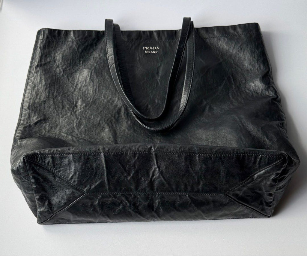 Prada Antique Leather Reversible Tote