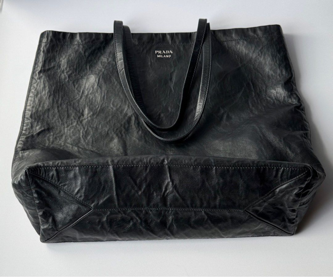 Prada Antique Leather Reversible Tote