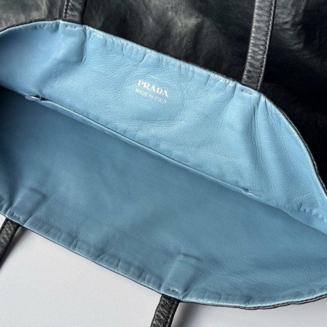 Prada Antique Leather Reversible Tote