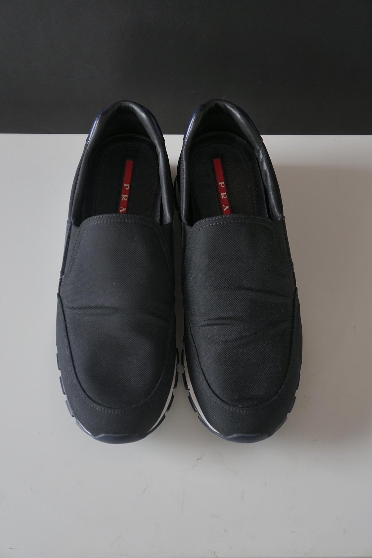 Prada Sport Nylon Leather Slip Ons 7