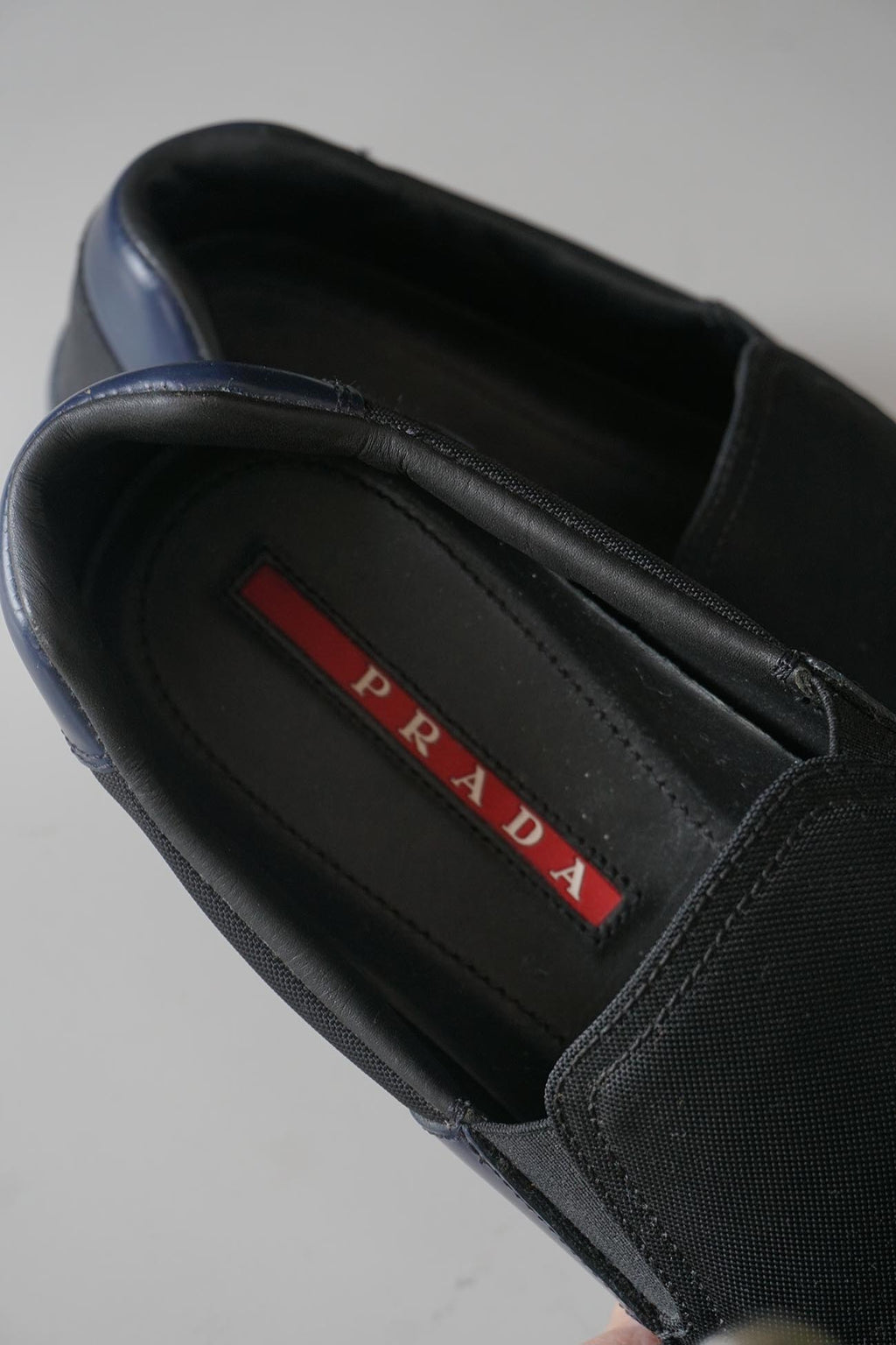 Prada Sport Nylon Leather Slip Ons 7
