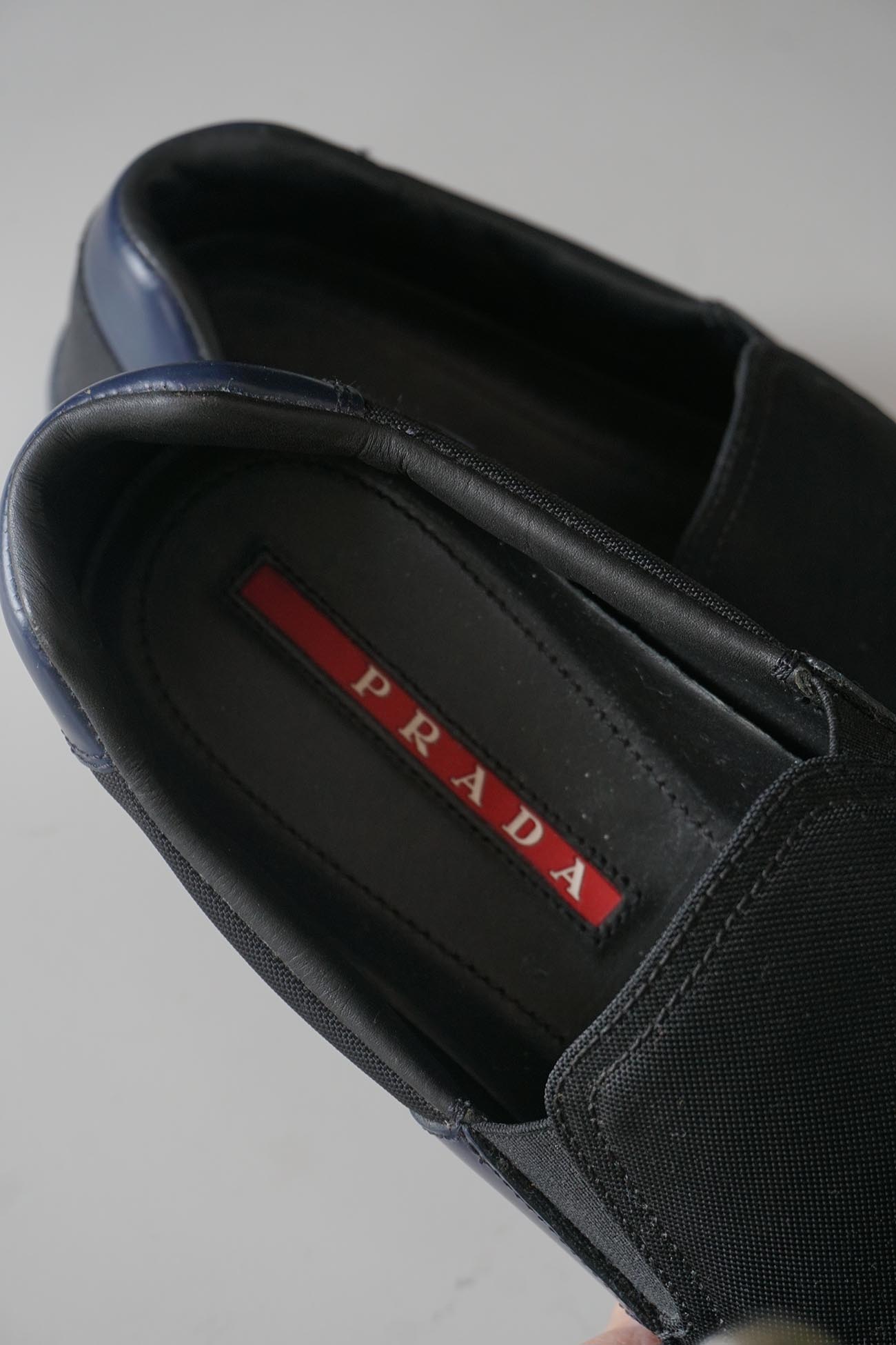 Prada Sport Nylon Leather Slip Ons 7