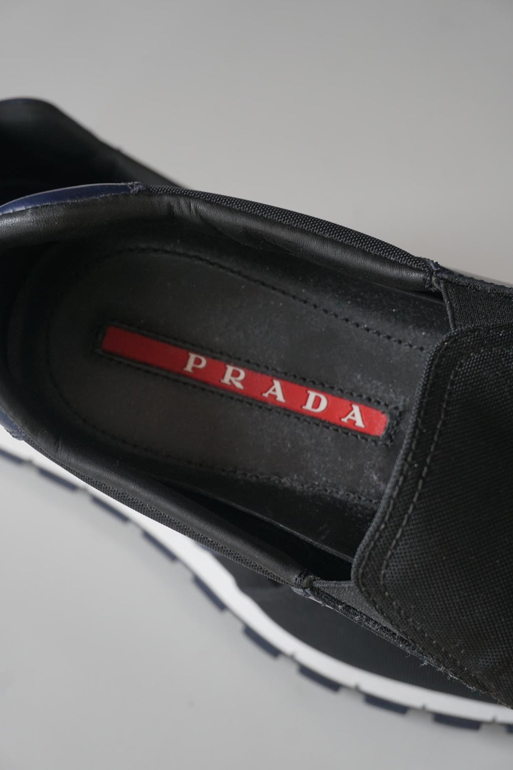 Prada Sport Nylon Leather Slip Ons 7