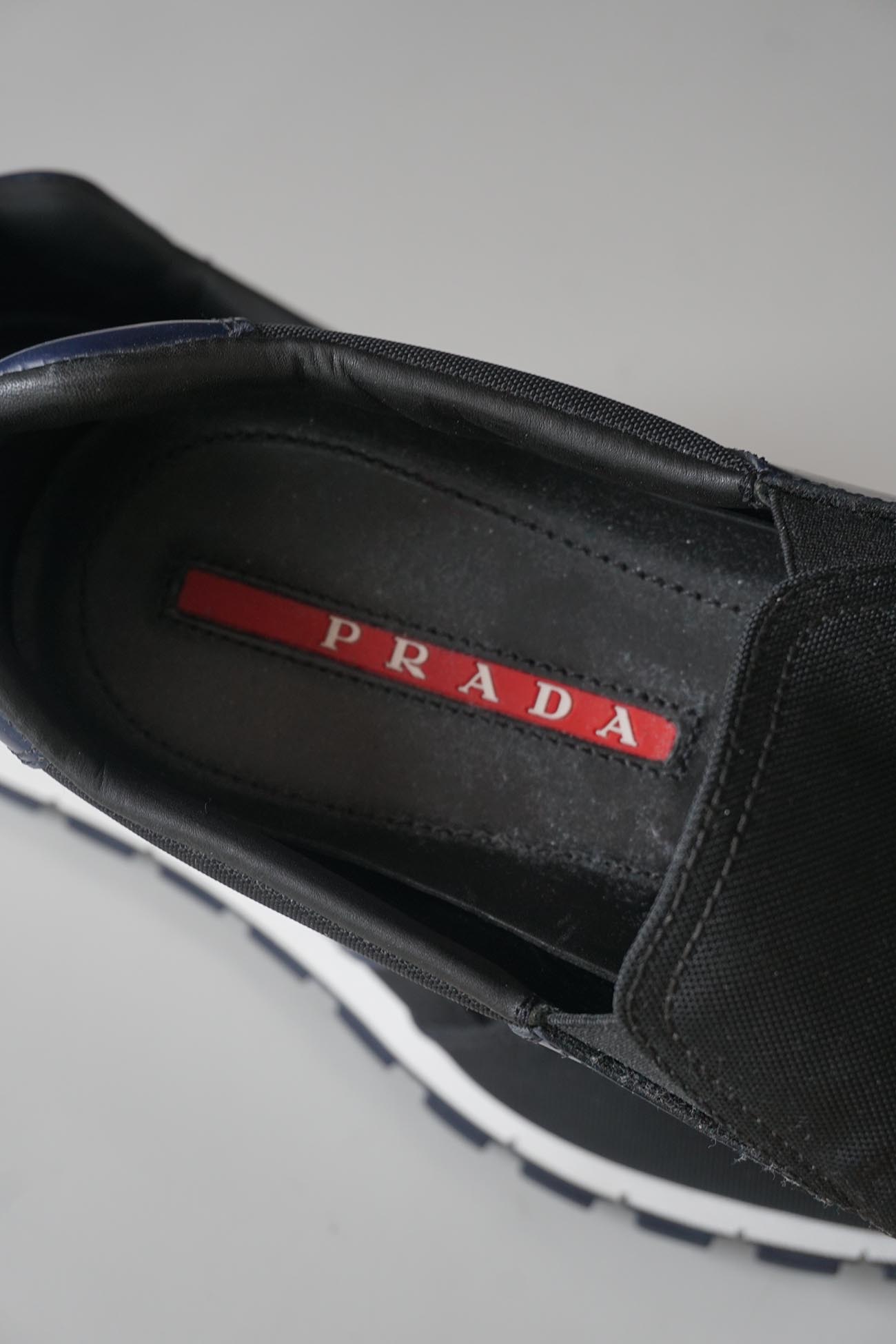 Prada Sport Nylon Leather Slip Ons 7