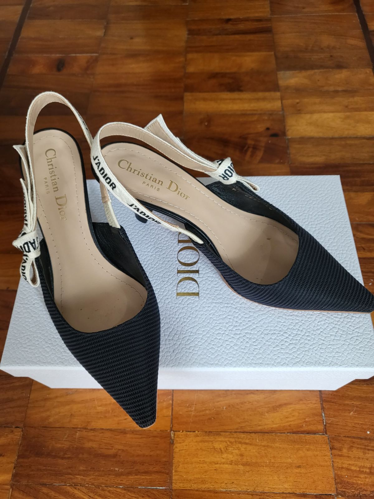 Dior J'adior Canvas Slingback Heels 36