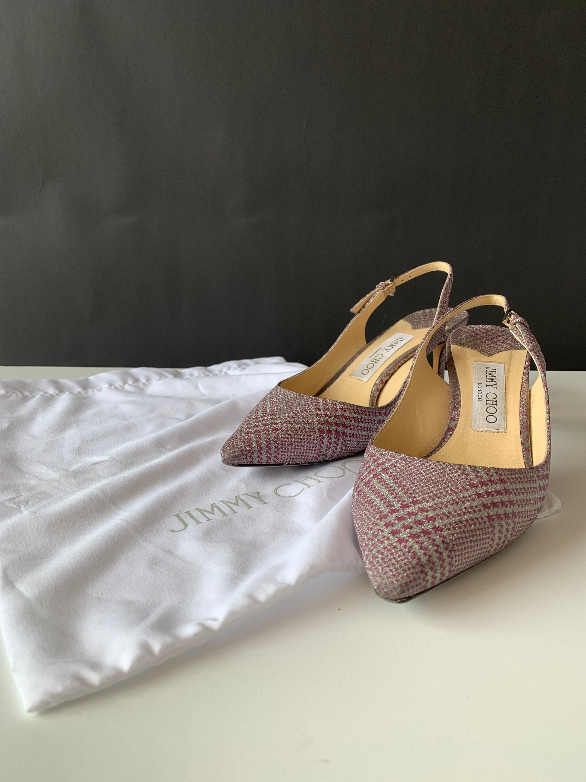 Jimmy Choo Erin Glen Plaid Slingback 37