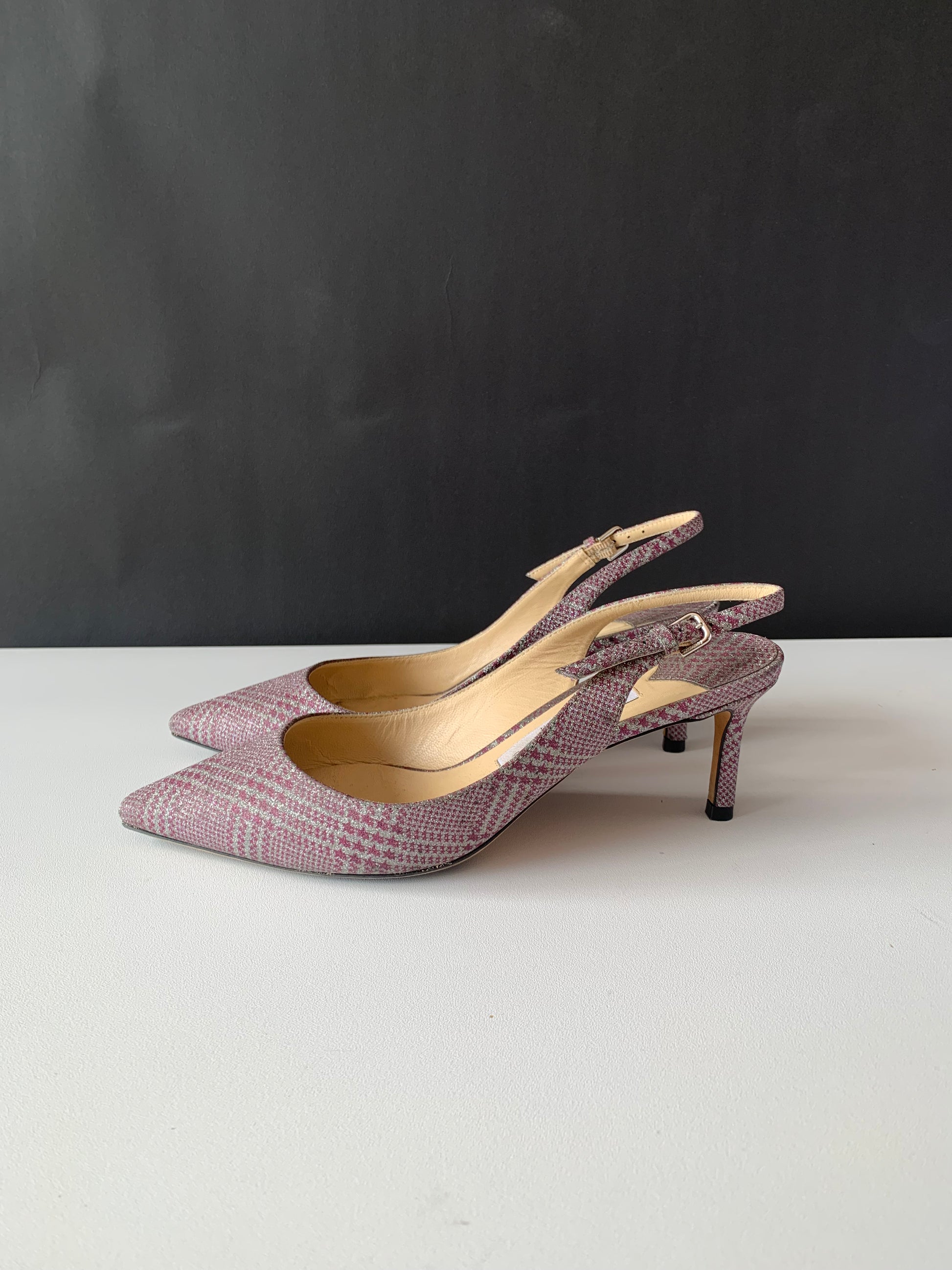 Jimmy Choo Erin Glen Plaid Slingback 37