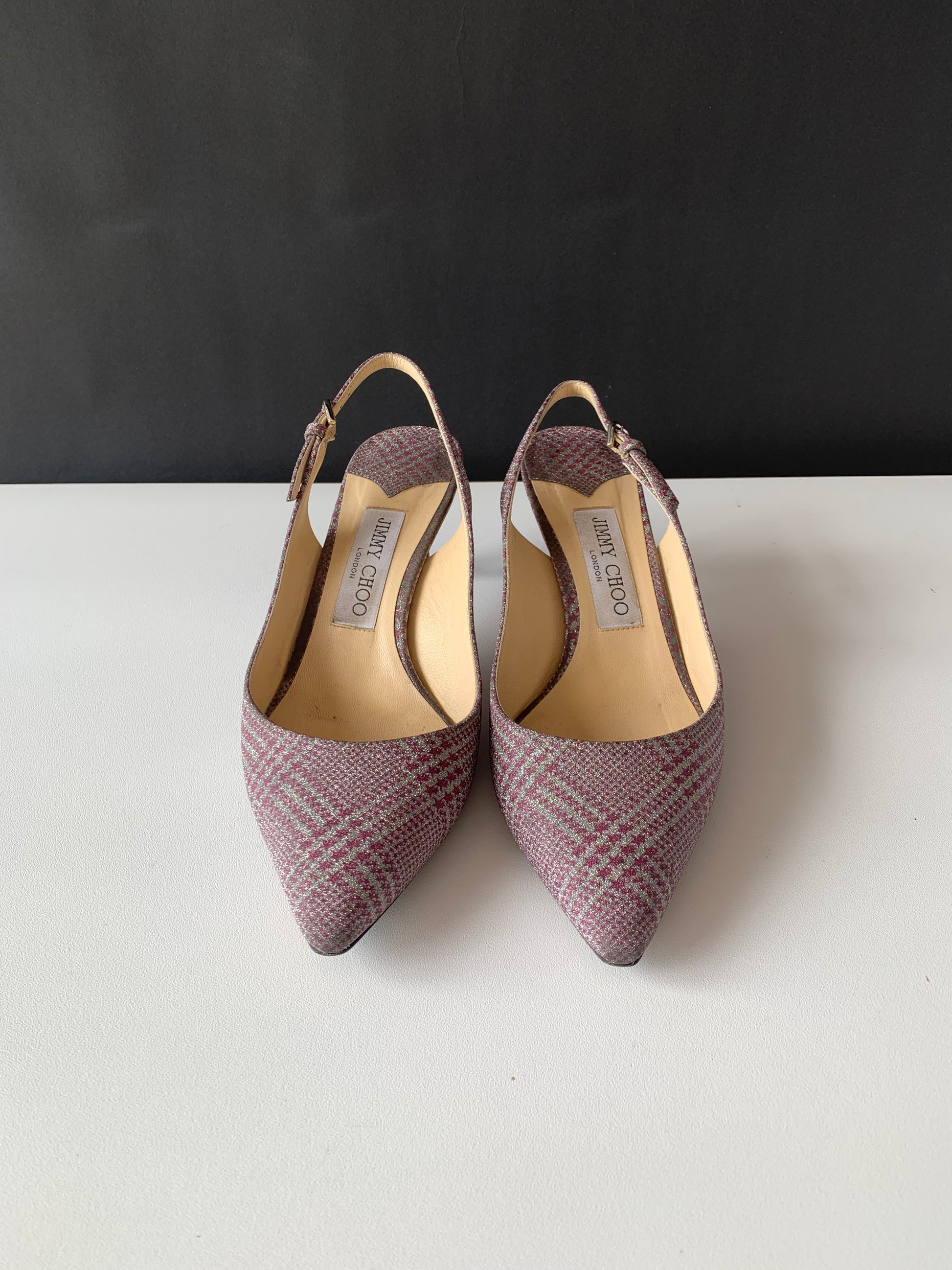 Jimmy Choo Erin Glen Plaid Slingback 37
