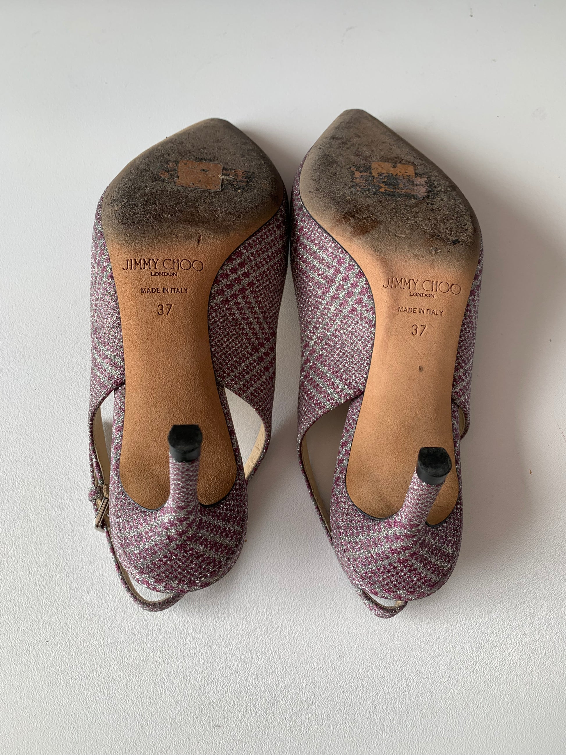 Jimmy Choo Erin Glen Plaid Slingback 37