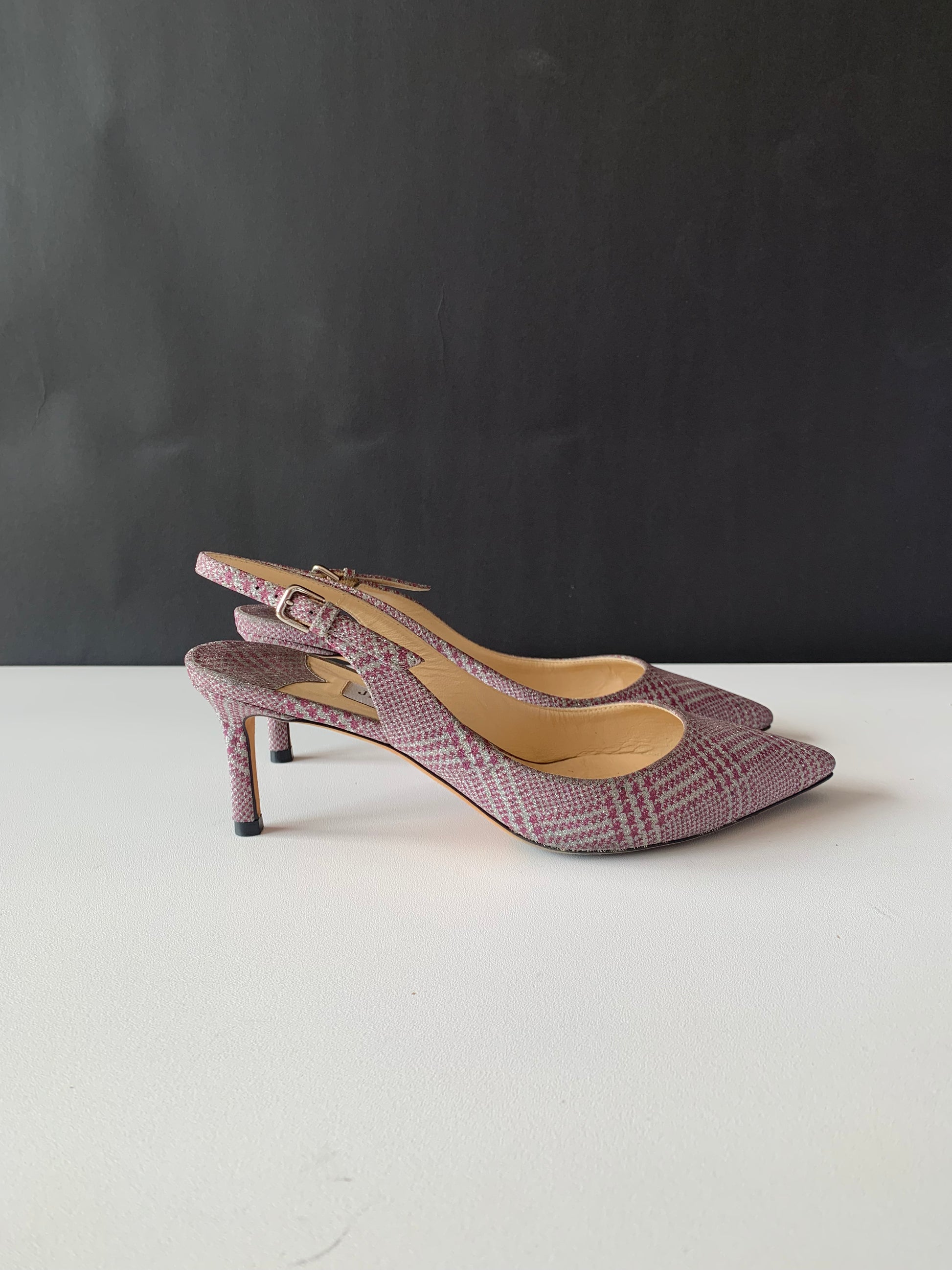 Jimmy Choo Erin Glen Plaid Slingback 37