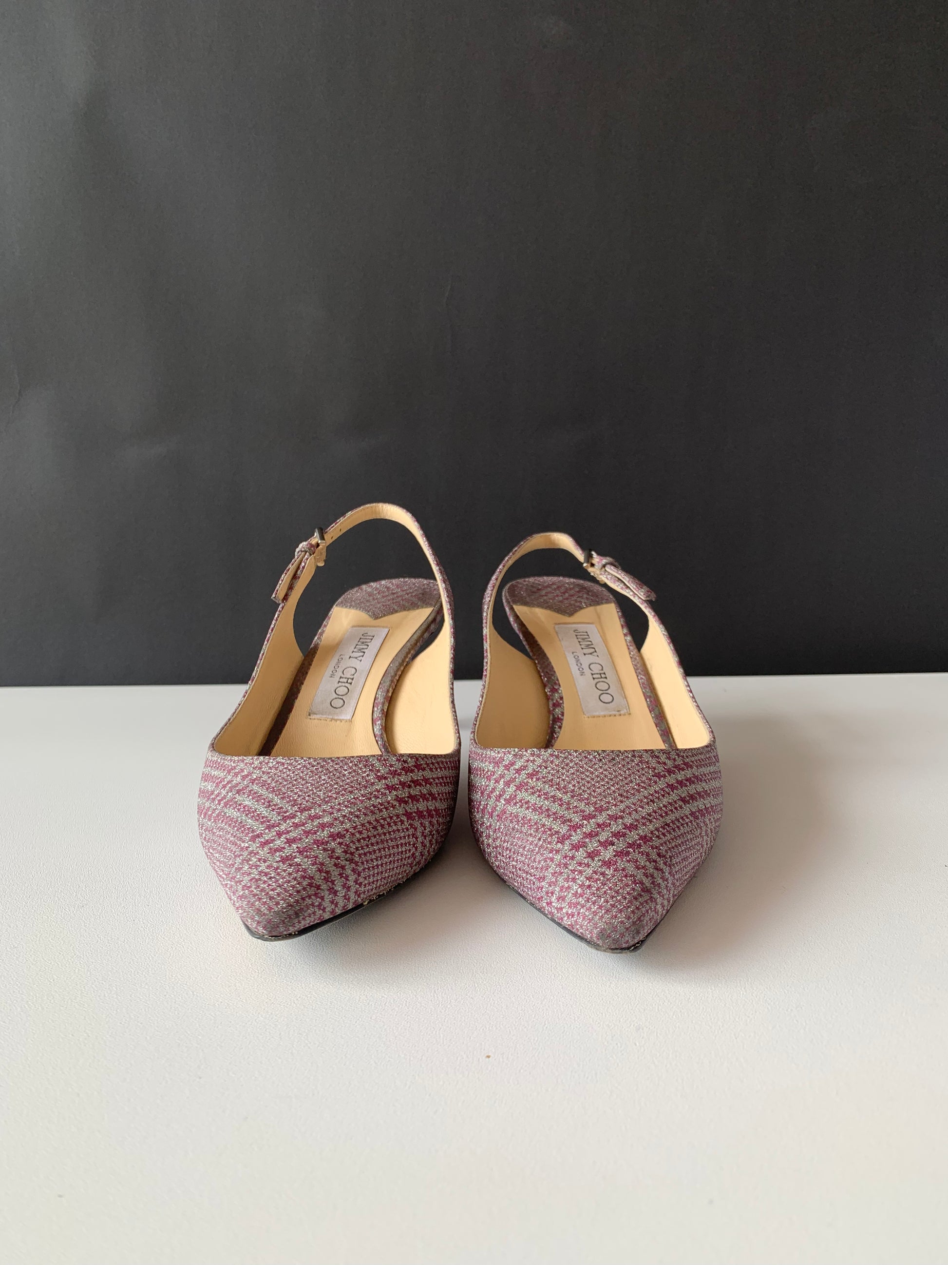 Jimmy Choo Erin Glen Plaid Slingback 37